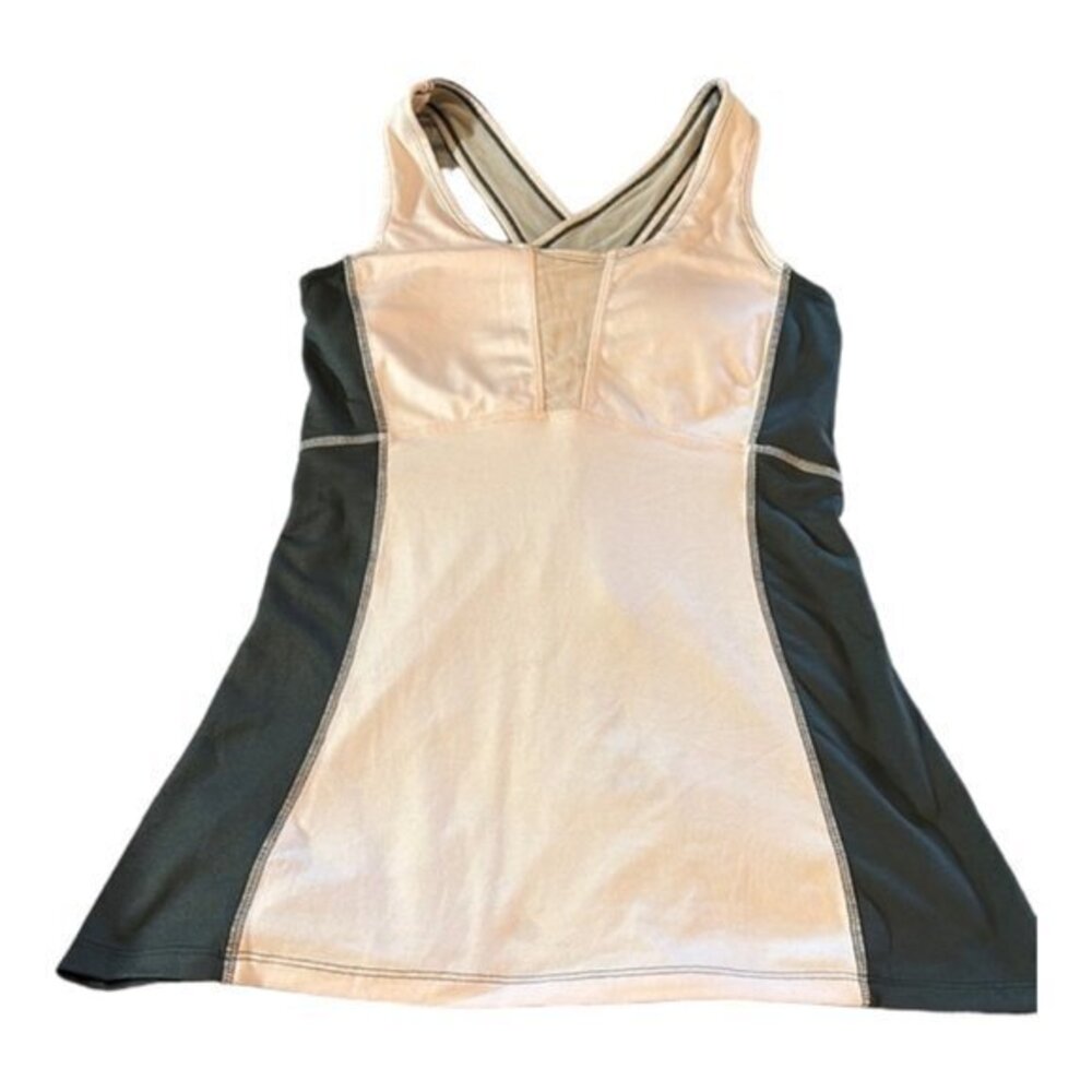 GAIAM Pink Gray Tank Top Built in Sports Bra Crossback Size Small GUC #0071